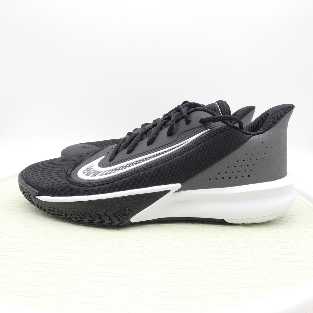 Nike Precision 7 Mens Basketball Shoes Black White Smoke Grey FN4322-005 Size 12